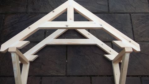 How To Build A Small Portico Above A Door – Part 1 – The Basic Frame Daybed Outdoor, Timber Front Door, Door Overhang, Front Door Canopy, Porch Roof, Door Awnings, Door Canopy, House With Porch, Back Doors