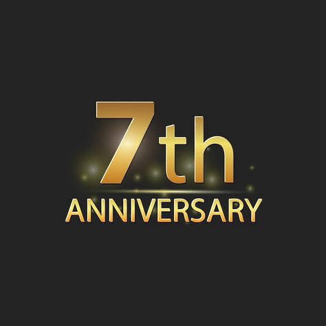 Gold 7th year anniversary celebration el... | Premium Vector #Freepik #vector 7 Year Anniversary, Mix Photo, Anniversary Logo, 7th Anniversary, Photo Frame Gallery, Elegant Logo, Psd Icon, Anniversary Celebration, Year Anniversary