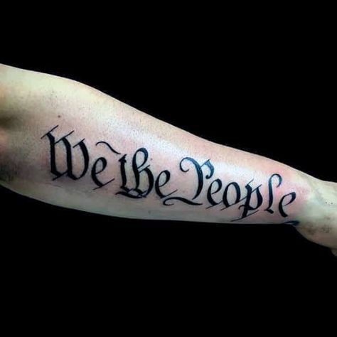 We The People Tattoo, Sleeves Tattoos, Cross Shoulder Tattoos, Union Tattoo, Forearm Tattoos For Men, People Tattoo, Model Tattoos, Liberty Tattoo, Front Shoulder Tattoos