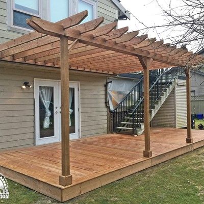 Small Backyard Decks, Ground Level Deck, Deck Pergola, Pergola Pictures, Deck Pictures, Patio Deck Designs, Wooden Deck, Surrey Bc, Deck Designs Backyard