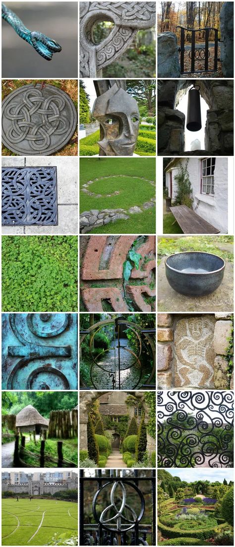 St Patrick's Day Celtic Garden Inspiration | PITH + VIGOR by Rochelle Greayer March Gardening, Sheela Na Gig, Celtic Garden, Garden Design Inspiration, Labyrinth Garden, Irish Garden, Irish Style, Celtic Symbol, Garden Makeover