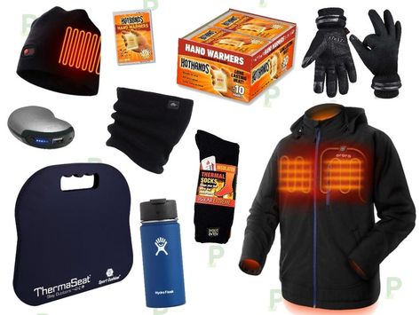 Stay Warm On The Go With These Handy Cold Weather Essentials | DealTown, US Patch Extreme Cold Weather Gear, Cold Weather Essentials, Heated Jacket, Football Gear, Cold Weather Gear, Sorel Boots, Tech Gear, Weather Tech, Cozy Socks