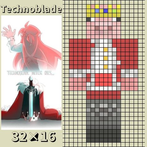 Plantilla Skin Technoblade Minecraft ♡ * Pedido por @valeryblack016 <3 Technoblade Perler Beads, Technoblade Pixel Art, Technoblade Minecraft Skin, Diy Minecraft Decorations, Techno Quotes, Skin Mine, Diy Minecraft, Graph Paper Drawings, Skin Minecraft