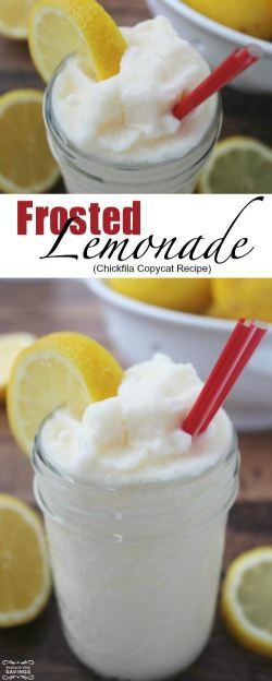 Frosted Lemonade Recipe! Easy Copycat Chickfila Lemonade Recipe! Frozen Desserts recipe for Summer! Chickfila Lemonade Recipe, Frosted Lemonade Recipe, Weight Watcher Desserts, Frozen Drink Recipes, Frosted Lemonade, Summer Drinks Alcohol, Frozen Lemonade, Lemonade Recipe, Low Carb Dessert