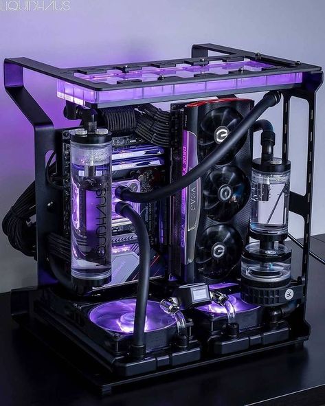 Gaming Setups | Gaming PCs 🎮 on Instagram: “THAT LOOKS CRAZY COOL RIGHT!?🔥🔥🔥💜💜 --------------------------------------------------------------------------------------------- Follow me…” Custom Pc Desk, Diy Pc Case, Custom Computer Case, Diy Pc, Best Gaming Setup, Pc Builds, Computer Gaming Room, Gaming Pc Build, Computer Desk Setup