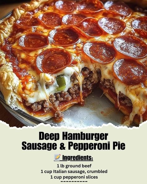 Pizza Type Recipes, Pizza Deep Dish, Hamburger Pie, Deep Dish Pizza Recipe, Pizza Stromboli, Pizza Calzones, Easy Homemade Pizza, Pizza Casserole, Homemade Dough