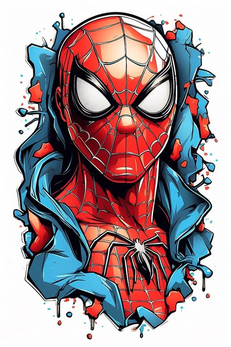 Spiderman Poster, Art Spiderman, Spiderman Comic Art, Bahasa Jepun, Image Spiderman, الفن الرقمي, Cartoon Character Tattoos, Spiderman Cake, Marvel Spiderman Art