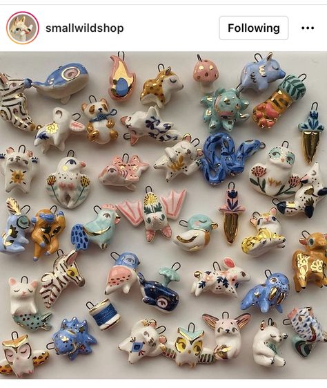 Ceramic Animal Ornaments, Diy Keramik, Ceramic Charms, Woven Throw Blanket, Ceramics Pottery Art, Ceramic Animals, Cute Clay, Ceramics Projects, Clay Art Projects