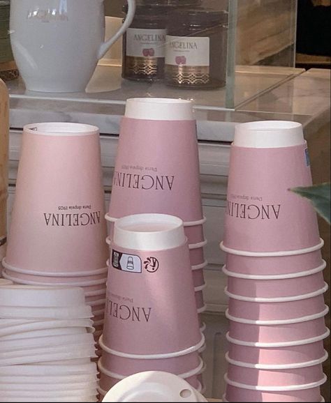 Girly Coffee Shop, Mini Cafeteria, Pink Coffee Cups, Pink Cafe, Matchbox Crafts, Clothing Store Interior, Coffee Tattoos, Pink Tumblr Aesthetic, Lover Girl