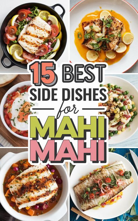 Discover the perfect pairings for Mahi Mahi! 🐟🍴 #MahiMahiRecipes #SeafoodDinner Mahi Mahi Sides, Sides For Mahi Mahi, Side Dishes For Mahi Mahi, Mahi Mahi Side Dishes, Baked Mahi Mahi, Grilled Pineapple Salsa, Mahi Mahi Tacos, Grilled Mahi Mahi, Mahi Mahi Recipes