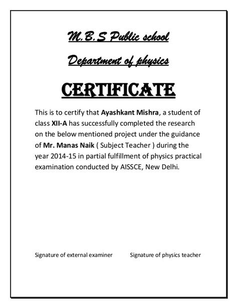 Transformer(Class 12 Investigatory Project) Physics Investigatory Project Class 12, Certificate For Project Class 12, Investigatory Project Biology, Writing Ideas For Project, Certificate Ideas For Project, Certificate For Project File, Project Certificate, Certificate For Project, Ideas For Project