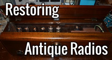 Vintage Radio Cabinet, Cabinet Repair, Electrical Gadgets, Old Radio, Antique Flooring, Shortwave Radio, Electronics Basics, Home Remodeling Diy, Electrical Projects