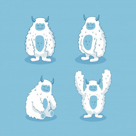 Cartoon Yeti, Yeti Animal, Yeti Cartoon, Yeti Illustration, Snow Cartoon, Mythical Island, Cute Yeti, Yeti Bigfoot, Bigfoot Art