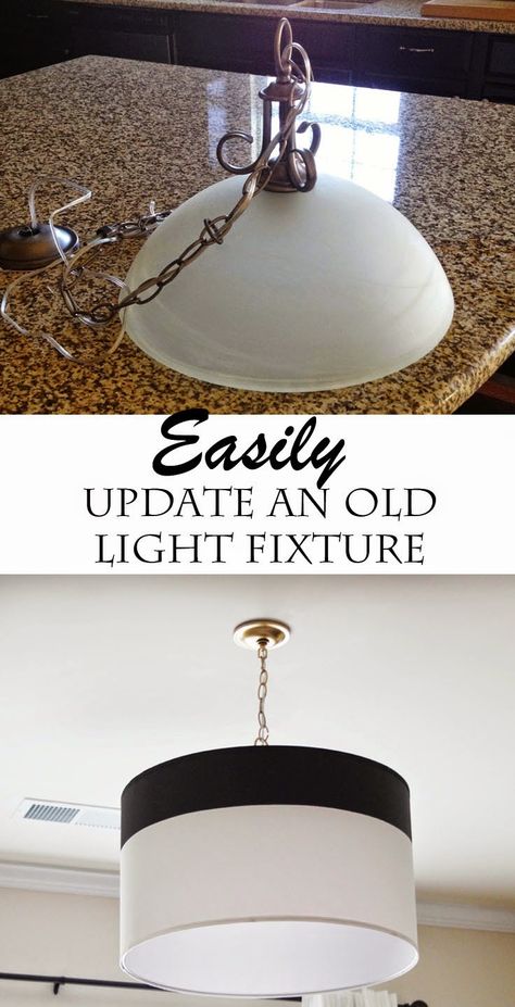 DIY drum shade light How To Update Light Fixtures, Update Old Light Fixtures Diy, Cheap Light Fixtures, Diy Drum Shade, Diy Drum, Painting Light Fixtures, Diy Drums, Chandelier Makeover, Creole Cottage