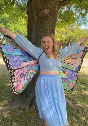 Taylor Swift Butterfly Outfit, Butterfly Eras Tour Outfit, Eras Tour Willow Outfit, Eras Tour Butterfly Outfit, Taylor Butterfly Jeans, Taylor Swift Butterfly Mural, Eras Tour Lover Bodysuit, Swift Tour, Taylor Swift Outfits