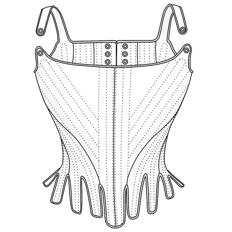 Corset Top Technical Drawing, Corset Sketch, Analytical Drawing, Fashion Design School, Technical Design, Flat Sketches, Denim Corset, Fashion Illustration Dresses, Design School