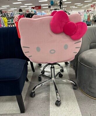 Great Shopping Hello Kitty x Impressions Vanity Kawaii Swivel Chair (Pink) Tik Tok New, Furniture Hello Kitty Aesthetic Items, Hello Kitty Room Accessories, Hello Kitty Vanity Chair, Pink Stuff To Buy, Pink Room Aesthetic Ideas, Hello Kitty Home Decor, Hello Kitty Room Decor Bedroom Ideas, Pink Things To Buy, Hello Kitty Chair