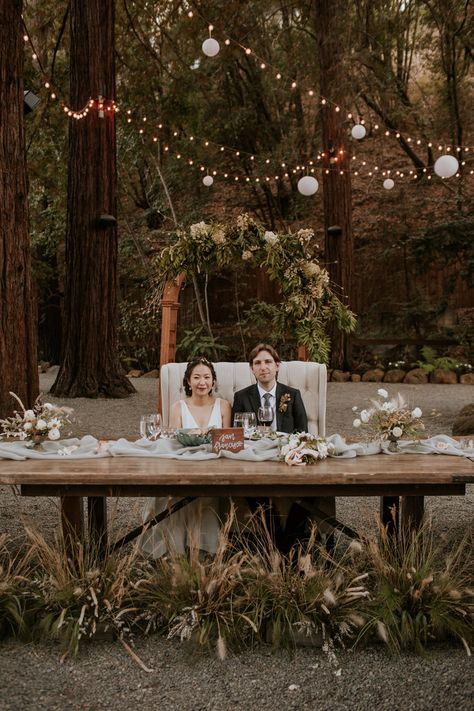 Dreamy Bohemian Sweetheart Table Deer Park Villa Wedding, Northwoods Wedding, Deer Park Villa, Wedding Locations California, Bride Groom Table, Woodland Autumn, Friday Wedding, Haute Couture Wedding, Heart Table