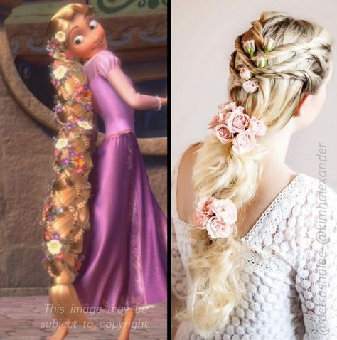 Rapunzel Hairstyle, Disney Hairstyles, Princess Braid, Easy Professional Hairstyles, Rapunzel Wedding, Disney Princess Hairstyles, Belle Hairstyle, Disney Hair, Rapunzel Hair