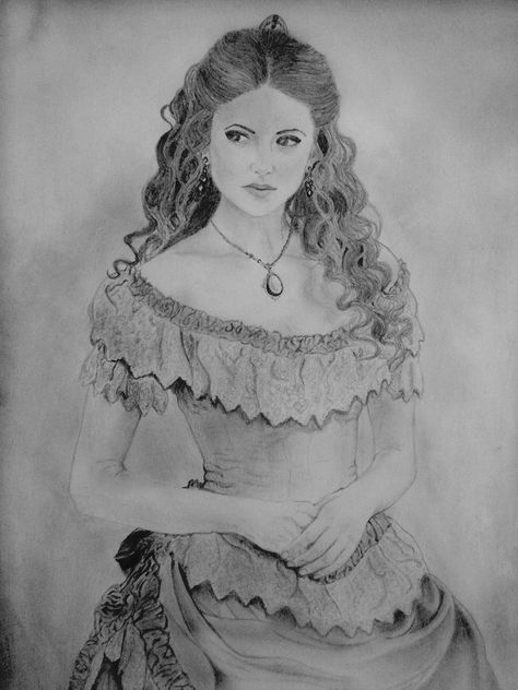 Nina Dobrev As Katherine, Hb Pencil, The Vampire Diaries, Nina Dobrev, The Vampire, Pencil Drawing, Vampire Diaries, Blending, Pencil