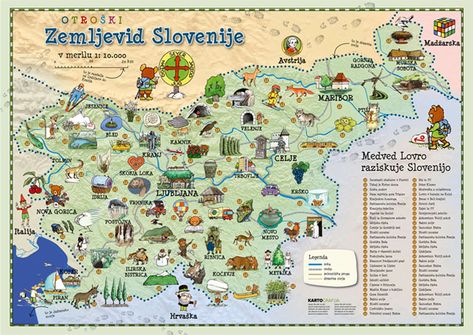 Kartografija children's map of Slovenia Map Of Slovenia, Visual Communication Design, Tourist Map, Electronic Media, Communication Design, Tour Operator, Round Trip, Visual Communication, Albania