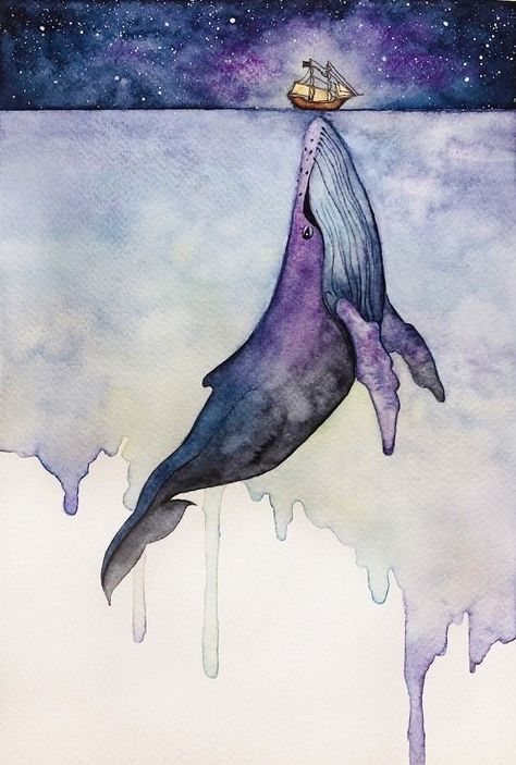 Whale Drawing, Whale Painting, Watercolor Whale, Whale Art, Art And Painting, 수채화 그림, Canvas Painting Ideas, Modern Art Paintings, Watercolor Art Lessons