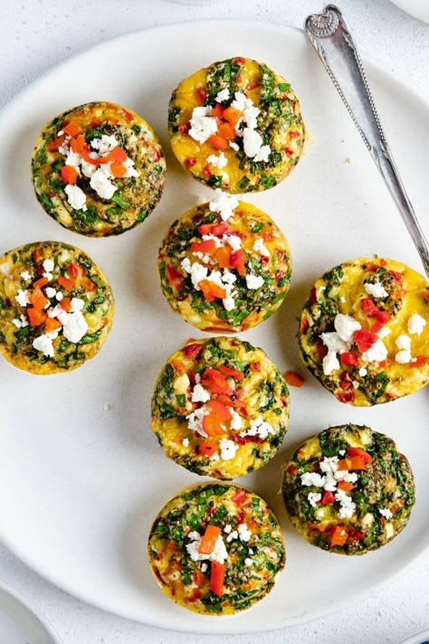 Healthy Breakfast Muffins Egg, Egg Muffin Bites, Quick Easy Healthy Breakfast Ideas Mornings, Veggie Breakfast Ideas, High Protein Egg Muffins, Nutritious Muffins, Egg Meal Prep, Veggie Egg Bites, March Meals