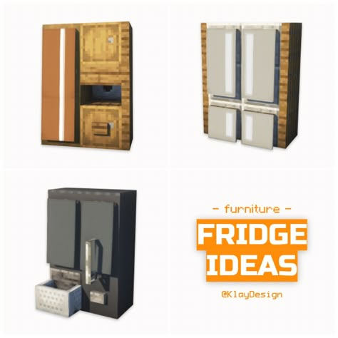 FRIDGE IDEAS! Here I tried to build three designs of fridges in minecraft! I love the trick of the cart! 😱 It turned out so cool! What’s your favorite? Comment it down below 😉! ——————————————— ⁃ 🪴 Follow for more minecraft inspirations! ⁃ 🙌 Complementary Shaders ⁃ 🍳 Repost with credits only! ——————————————— Tags: #minecraft #minecraftbuilds #minecraftbuildings #minecrafthouse #minecraftideas #minecraftcrea #minecraftonly #minecraftpc #minecraftdesign #minecraftkitchen #fridge Minecraft Fridge Ideas, Fridge Minecraft, Minecraft Fridge, Minecraft Interiors, Minecraft Kitchens, Fridge Ideas, Minecraft C, Fridge Design, New Modern House