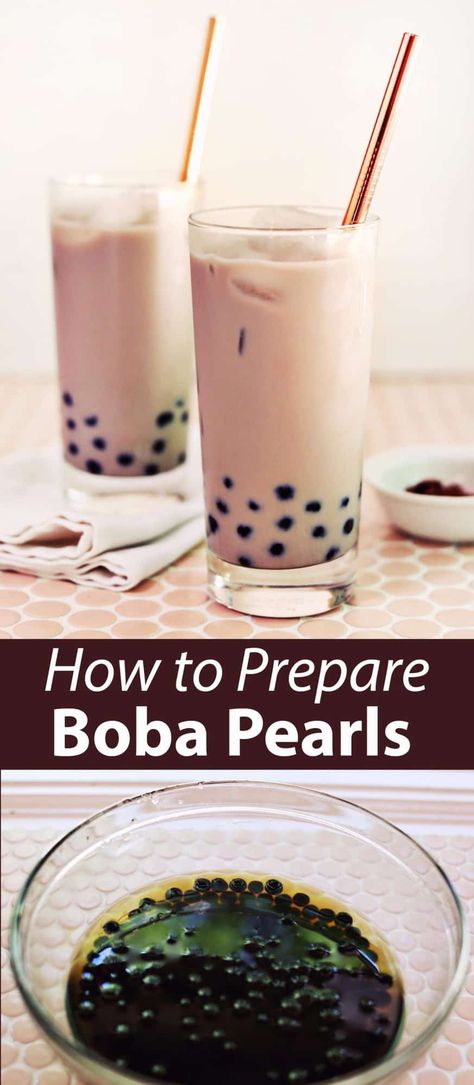 How to Prepare Boba Pearls at Home #boba #bobapearls #bobatea #abeautifulmess Boba At Home, Boba Flavors, How To Make Boba, Boba Tea Recipe, Bubble Tea Recipe, Boba Pearls, Boba Drink, A Beautiful Mess, Tea Bar