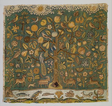 The Tree of Life | British | The Metropolitan Museum of Art Medieval Tapestry, Tree Of Life Art, Antique Samplers, Hur Man Målar, The Tree Of Life, Antique Textiles, Nature Wall, Art Textile, Nature Wall Art