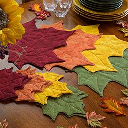 Free Quilt and DIY Pattern Downloads & Video Tutorials | Shabby Fabrics Leaf Placemats, Fall Sewing Projects, Fall Placemats, Quilting Digest, Thanksgiving Placemats, Diy Placemats, Quilt Pattern Download, Fall Sewing, Placemats Patterns