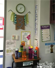 Organized Classroom, Classroom Hacks, Hydration Station, Modern Classroom, Classroom Layout, Room Theme, Third Grade Classroom, Classroom Organisation, Organization And Management