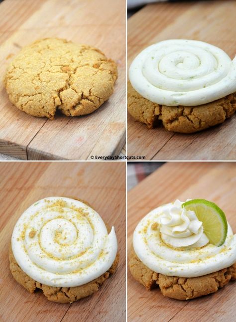 Copycat Crumbl Key Lime Pie Cookies - Everyday Shortcuts Crumbl Cookie Copycat Mint, Key Lime Pie Crumble Cookies, Key Lime Pie Cookies, Copycat Cornbread Crumbl Cookies, Key Lime Pie Cookie Cups, Crumbl Key Lime Pie Cookie, Graham Cracker Cookies, Key Lime Cheesecake, Cracker Cookies