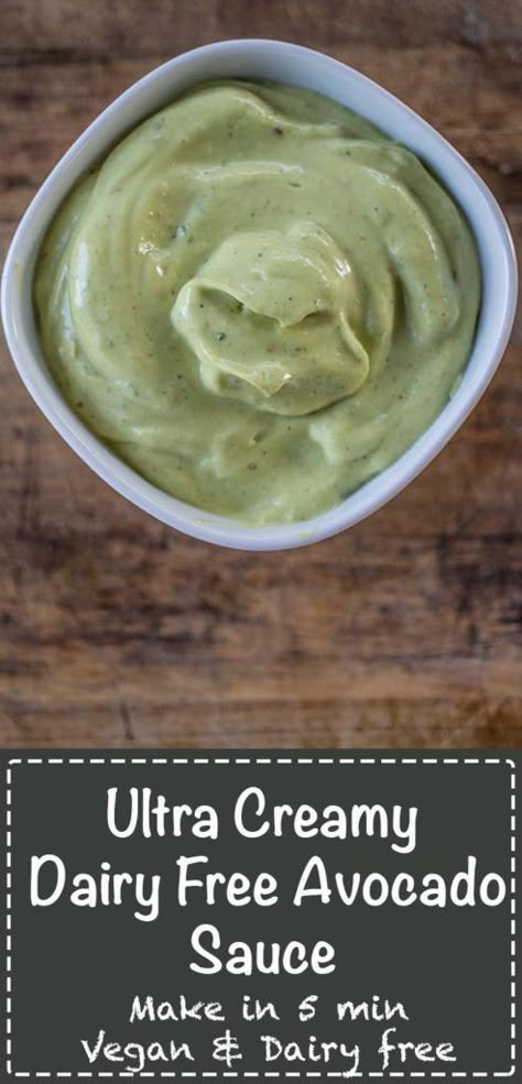 Healthy Avocado Sauce, Avocado Sauce Vegan, Simple Avocado Dressing, Avocado Sour Cream Sauce, Avocado Yogurt Sauce, Avocado Crema Dairy Free, Vegan Avocado Sauce, Avocado Cream Sauce For Tacos, Whipped Avocado