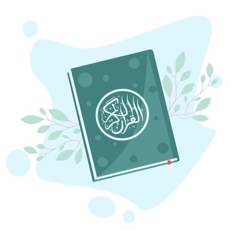 Illustration of the Holy Quran Quran Drawing, Al Quran Aesthetic, Quran Icon, Quran Vector, Quran Illustration, Islamic Design Graphic, Islam Illustration, Quran Design, Quran Background