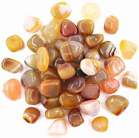 Amazon.com: Hilitchi Yellow Agate Stone Tumbled Stones for Plants Cacti & Succulents Bedding, Vase Filler, Landscape Bottom Decoration (About 1lb(455g)/Bag): Home & Kitchen Bag Vase, Succulent Landscaping, Yellow Agate, Brown Agate, Indoor Fountain, Vase Fillers, Landscape Decor, Green Agate, Red Agate