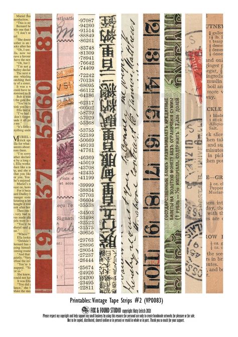 🛡Vintage Tape Strips Printable Ephemera. A4 PDF sheet of 100+ vintage tape strips perfect for junk journals, collage, mixed media, and more. #vintage #ephemera #junkjournal #collage #mixedmedia #washitape Border Stickers Printable, Vintage Tape Printable, Stickers Printable For Scrapbook, Vintage Washi Tape Printable Free, Washi Tape Designs Printable, Prints For Scrapbook, A4 Sticker Sheet Printable, Journal Materials Printable, Scrapbook Ideas Printables