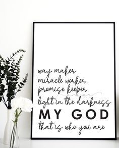 Waymaker Miracle Worker, Bible Quote Tattoos, Christian Song Quotes, Way Maker Miracle Worker, Miracle Worker Promise Keeper, Christian Lyrics, Worship Lyrics, Way Maker, Promise Keeper