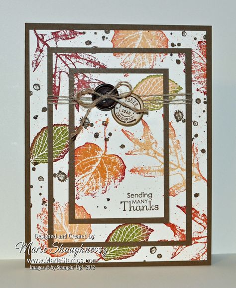 Stamping Inspiration: TECHNIQUE THURSDAY, Seamless Tiers / Triple Time With FREE Tutorial... Triple Time Stamping, Birthday Card For A Friend, Thanksgiving Cards Handmade, Fall Greeting Cards, Card For A Friend, Virginia Beach Virginia, Leaf Cards, Thanksgiving Cards, Card Making Techniques