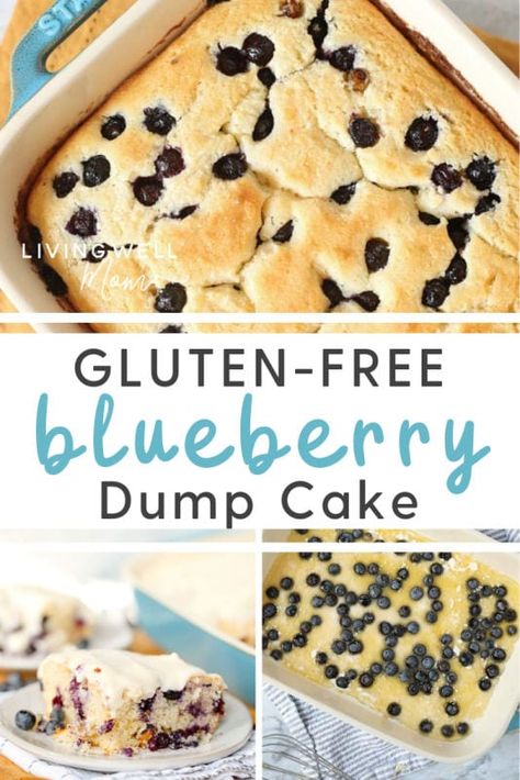 Blueberry Dump Cake, Blueberry Dump Cake Recipes, Gluten Free Cake Mixes, Cake With Cream Cheese Icing, Blueberry Dump Cakes, Gluten Free Bagels, Blueberry Desserts, Gluten Free Desserts Recipes, Gluten Free Cake