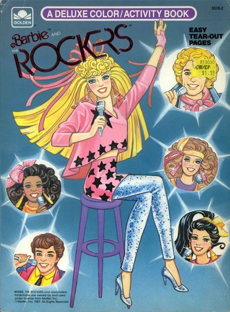 Barbie & the Rockers Coloring Books | Coloring Books at Retro Reprints - The world's largest coloring book archive! 1980s Barbie Dolls, Comicon Costume, Barbie And The Rockers, 1980s Barbie, Retro Barbie, Barbie Drawing, Barbie Paper Dolls, Paper Dolls Book, Activity Pages