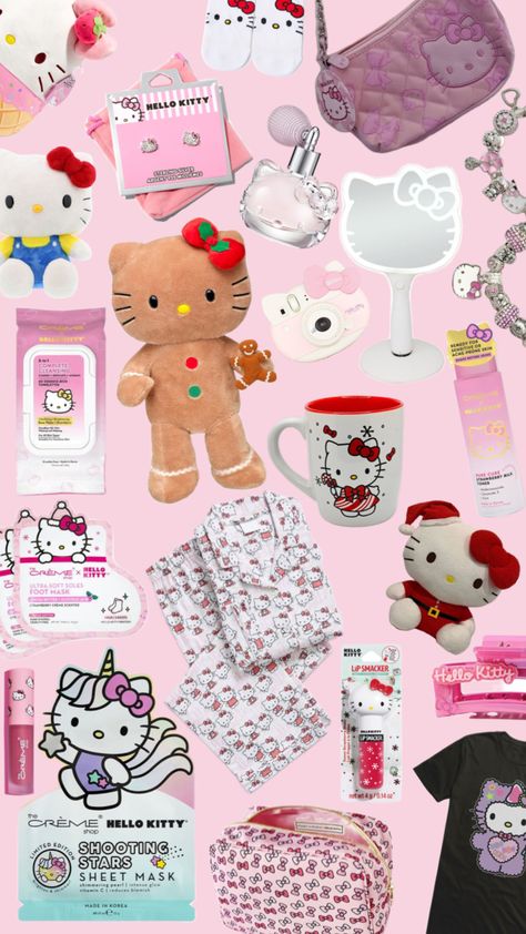 Hello kitty Christmas gift ideas#giftideas#hellokitty Girly Christmas Gifts, Hello Kitty Shop, Hello Kitty Gifts, Hello Kitty Baby, Kitty Christmas, Lip Smackers, Hello Kitty Christmas, Hello Kitty Birthday, Christmas Baskets