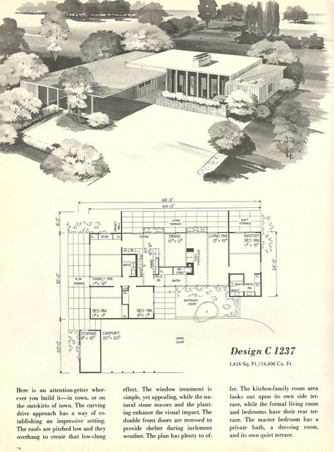 Vintage House Plans, 1960s homes, mid century homes. Repinned by Secret Design Studio, Melbourne. www.secretdesignstudio.com 1960s Homes, Vintage House Plans 1960s, Mid Century Homes, Mid Century House Plans, 1960 House, Vintage Floor Plans, Mid Century Modern House Plans, Modern House Floor Plans, Atomic Ranch