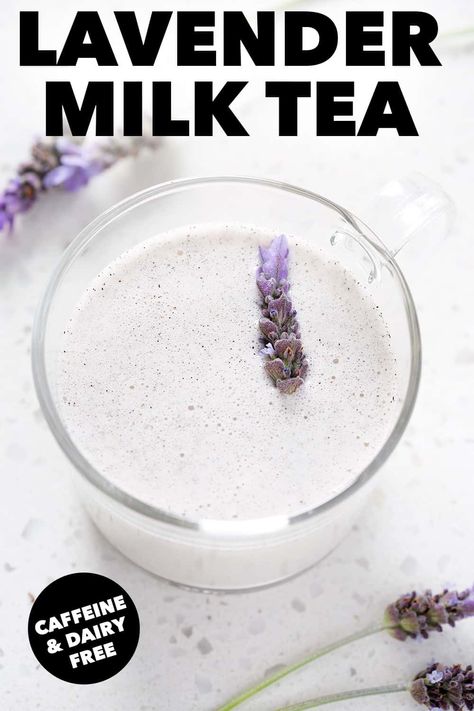 Creamy coconut and dried lavender make this delicious Lavender Milk Tea. It’s an easy caffeine free herbal AIP drink. This recipe fits the autoimmune procotol and Paleo diets. Lavender Milk Tea, Aip Drinks, Lavender Milk, Boba Recipe, Aip Breakfast, Vital Proteins Collagen Peptides, Matcha Latte Recipe, Milk Tea Recipes, Herbal Drinks