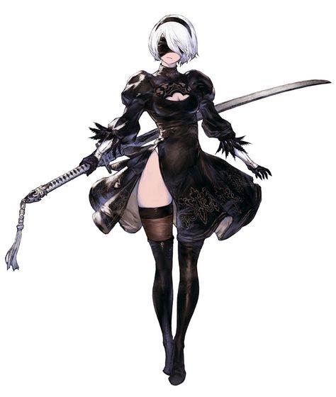 2B Art - NieR Reincarnation Art Gallery 2b Character, 2b Anime, Nier Reincarnation, Nier Characters, Character Bio, Short White Hair, 2b Nier Autómata, Nier Automata, Video Game Characters