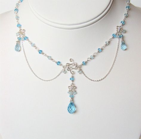 Sky Blue Accessories, Blue Acssesories Aesthetic, Light Blue Jewelry Aesthetic, Sky Blue Jewellery, Blue Assessories, Blue Topaz Aesthetic, Sky Blue Clothes, Blue Necklace Aesthetic, Blue Jewelry Aesthetic