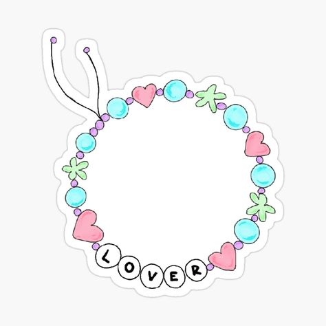 Taylor Swift Lover Art, Friendship Bracelet Drawing, Lover Friendship Bracelet, Taylor Swift Cake, Taylor Swift Lover, Lover Sticker, Lovers Bracelet, Drawing Journal, Shop Logo Design