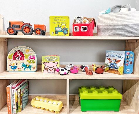 Down on the Farm - Toy Rotation Inspiration 10 Month Old Toy Rotation, Montessori Toy Categories, Themed Toy Rotation, Montessori Toy Rotation Categories, Toy Rotation Ideas, Toy Rotation Themes, 10 Month Old Toys, Toddler Toy Rotation, Toy Rotation Categories