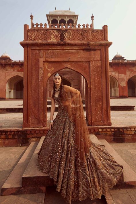 Brown Bridal Lehenga, Payal Keyal, Indian Wedding Reception Outfits, Bride Reception Dresses, Winter Wedding Outfits, Designer Bridal Lehenga Choli, Bridal Lehenga Designs, Desi Wedding Dresses, Indian Outfits Lehenga