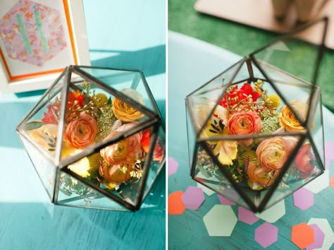 Honeycomb Wedding Ideas {Eclectic} Dnd Table Decorations, Flower Alternatives Wedding Centerpieces, Dnd Wedding Favors, Dnd Centerpiece, Dnd Wedding Centerpiece, Subtle Nerd Wedding, Gaming Themed Wedding, Wedding Ideas Nerdy, Nerd Wedding Decor